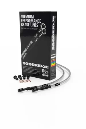Seasonal Sale Goodridge 87-94 Harley-Davidson FXLR (Low Bars w/o ABS) Clear Front Brake Line w/Black Fitting
