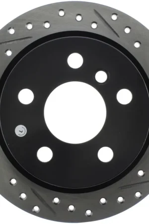 StopTech 14-15 Mini Cooper Base Slotted & Drilled Rear Left Rotor Premium