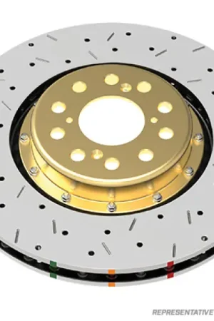 Exclusive DBA 12-15 Lotus Exige Front 5000 2-Piece Drilled & Slotted Rotor w/Black Hat