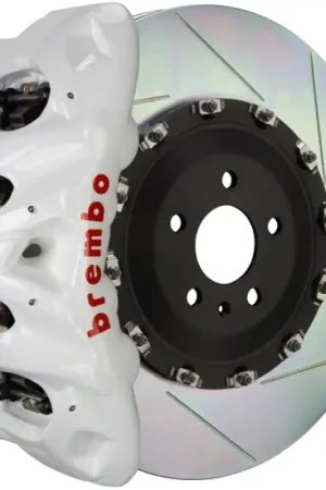 Weekend Sale Brembo 18+ X3 /19+ X4 Front GT BBK 6 Piston Cast 380x34 2pc Rotor Slotted Type-1- White
