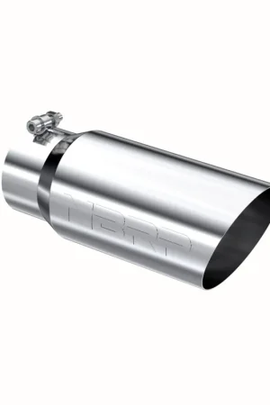 Brand New Exhaust Tail Pipe Tip 5 Inch O.D. Angled Single Walled 4 Inch Inlet 12 Inch Length T304 Stainless Steel MBRP