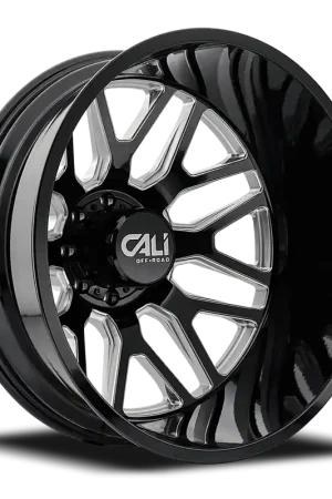 Dually Wheels Invader Dually 9115D GB-M 24x8.25 Milled Spokes Gloss Black 8 On 210 Bolt Pattern -232 Offset Cali Offroad Wheels Top Pick