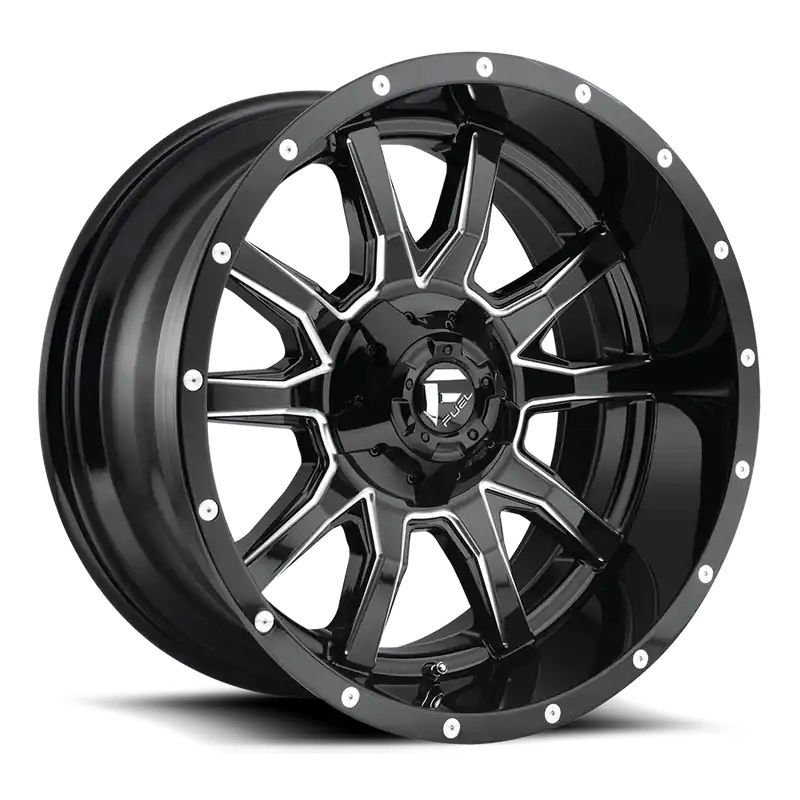 Top Pick Aluminum Wheels 20X10 Vandal D627 8 On 170 Gloss Black Milled 125.1 Bore -18 Offset Fuel Off Road Wheels