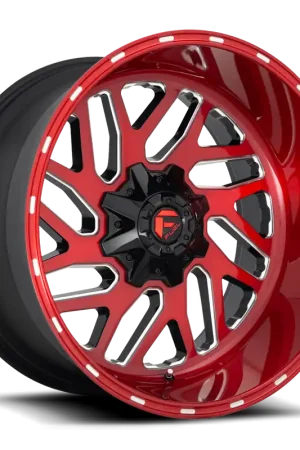Warranty Included Aluminum Wheels 22X12 Triton D691 8 On 165.1 Candy Red Milled 125.1 Bore -43 Offset Mesh Spoke Fuel Off Road Wheels