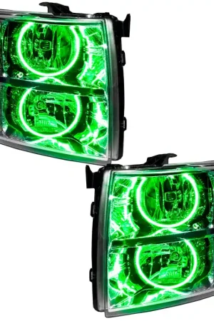 Oracle Lighting 07-13 Chevrolet Silverado Pre-Assembled LED Halo Headlights - Green Direct From Factory