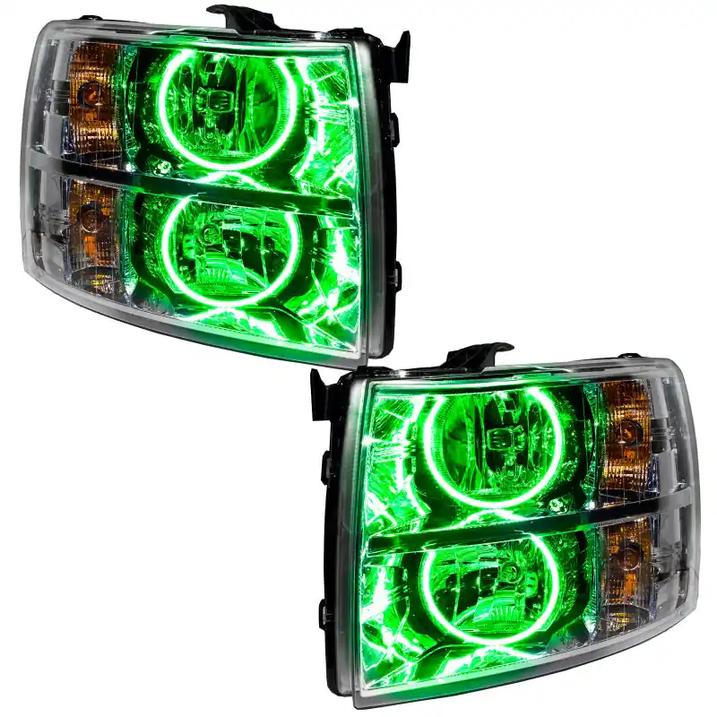 Oracle Lighting 07-13 Chevrolet Silverado Pre-Assembled LED Halo Headlights - Green Direct From Factory