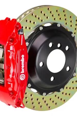 Brembo 05-08 997.1 C2 (Excl PCCB) Fr GT BBK 4Pis Cast 2pc 355x32 2pc Rotor Drilled-Red New Arrival