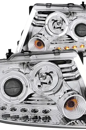 ANZO 2004-2008 Ford F-150 Projector Headlights w/ Halo and LED Chrome G2 Certified