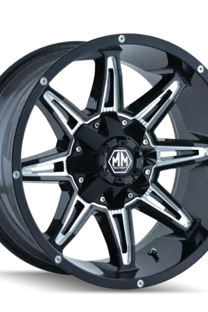 Money Back Guarantee Mayhem 8090 Rampage 18x9 / 8x170 BP / 18mm Offset / 130.8mm Hub Gloss Black Milled Wheel