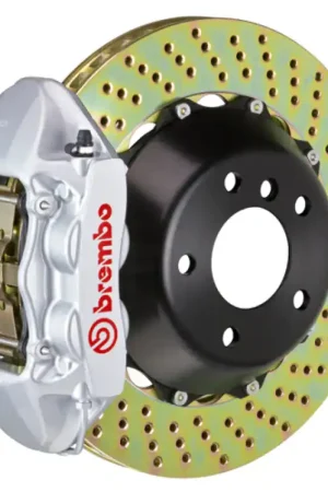 Brembo 04-11 612 Scaglietti Rear GT BBK 4 Piston Cast 380x28 2pc Rotor Drilled-Silver Warranty Included