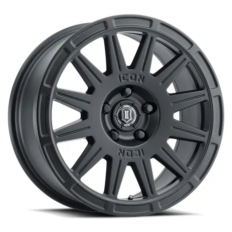 No Minimum Order ICON Ricochet 17x8 5x100 38mm Offset 6in BS Satin Black Wheel