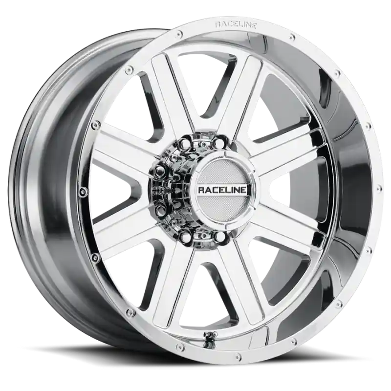 Best Choice Raceline 940C Hostage 20x10in / 8x165.1 BP / -19mm Offset / 125.2mm Bore - Chrome Wheel