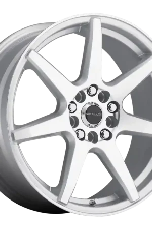 Raceline 131S Evo 16x7in / 5x112/5x120 BP / 20mm Offset / 74.1mm Bore - Silver & Machined Wheel Clearance