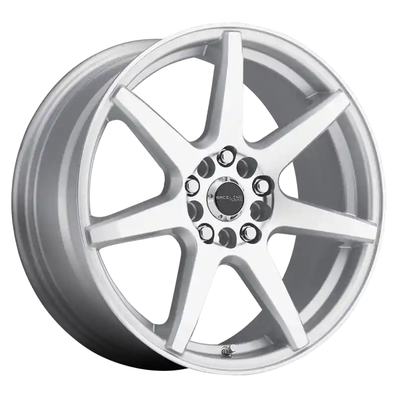 Raceline 131S Evo 16x7in / 5x112/5x120 BP / 20mm Offset / 74.1mm Bore - Silver & Machined Wheel Clearance