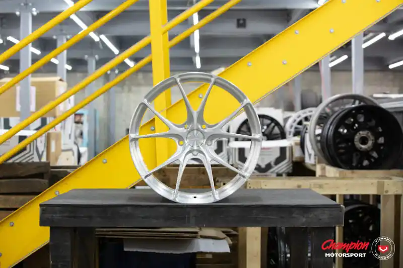 Shop Now Vossen X Champion RS74 22X12 / ET66 / 5X130 / Brushed Gloss Clear Wheel / 911 Carrera 992 - Rear