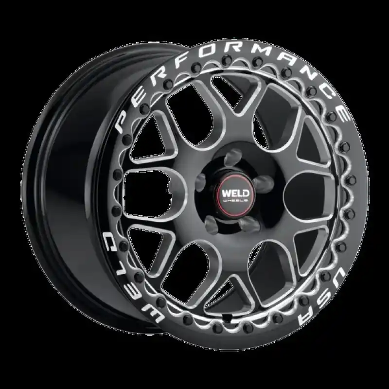 Weld Solana Beadlock 18x10 / 5x120 BP / ET42 / 78.1mm Bore - Gloss Black MIL DIA Wheel Original