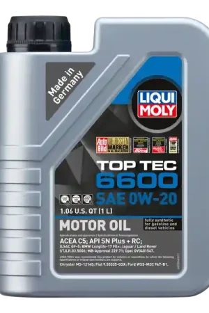 Best Seller LIQUI MOLY 1L Top Tec 6600 Motor Oil SAE 0W20