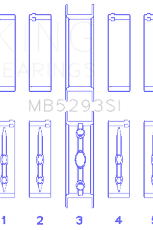 King GM 294/325/345/364CI 4.8/5.3/5.7/6.0L L20/LS1/LS2/LS4/LS6 Main Bearing Set - Size STD Authentic