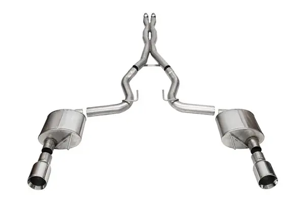 Bargain Corsa 24+ Ford Mustang GT Xtreme CatBack Exhaust Sys 3.0in Dual Rear Exit w/4.5in Straight Cut Tips