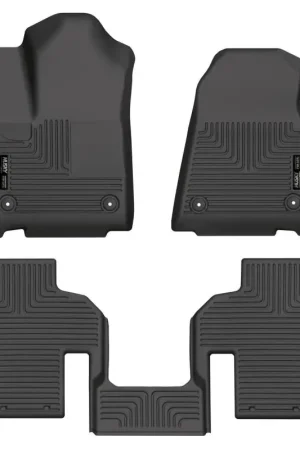 Husky Liners 2022 Jeep Wagoneer (2nd Row Bucket) Weatherbeater Black Front & 2nd Seat Floor Liners Hassle-Free Returns