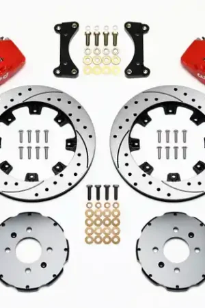 Clearance Wilwood Dynapro 6 Front Hat Kit 12.19in Drilled Red 94-01 Honda/Acura w/262mm Disc