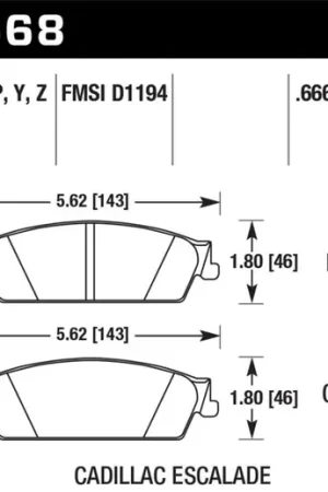 High Quality Hawk 07-08 Escalade 6.2 / 07-08 Avalanche Super Duty Rear Brake Pads