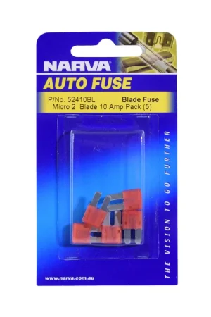 Cheap Narva 52410BL 10 Amp Red Micro 2 Blade Fuse (Pack Of 5)