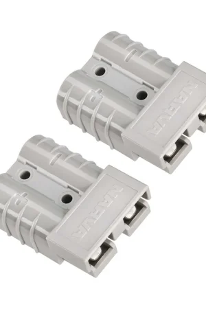 Narva 57200BL2 Heavy-Duty 50 Amp 50A Connector Housing Grey W\\/ Copper Terminals (Twin Pack) Anderson Style New Release
