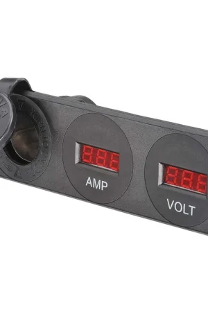 Narva 81185BL Heavy-Duty Accessory \\/ Dual USB Sockets And 12\\/24V Dc LED Amp\\/Volt Meters Viral