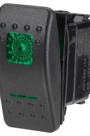 Place Order Narva 63128BL 12 Volt Illuminated Off\\/Momentary (On) Sealed Rocker Switch (Green)