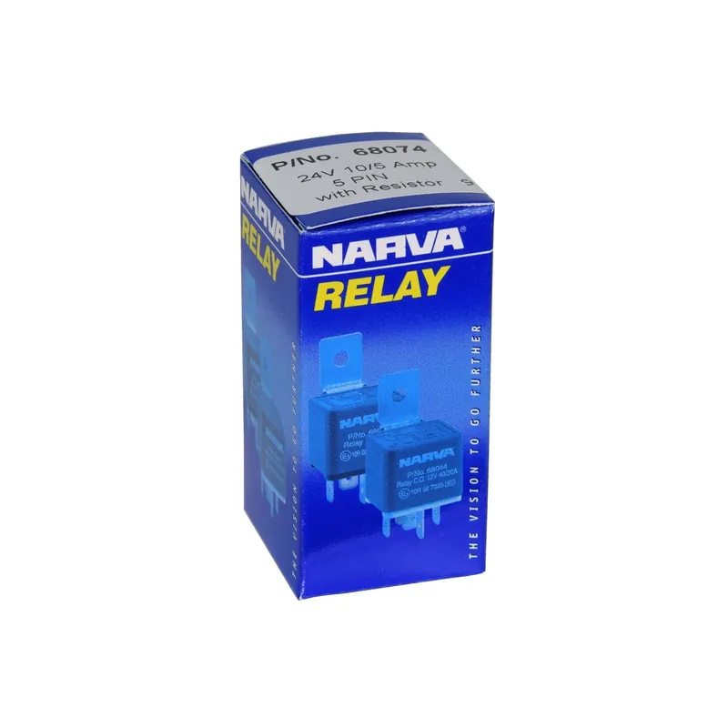 Narva 68074BL 24V 10A\\/5A Change-Over 5 Pin Relay with Resistor Fresh Stock