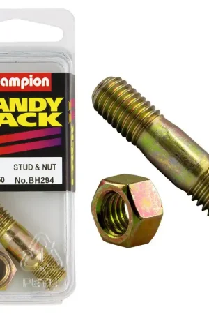 Champion Pack of 1 (1x Manifold Stud, 1x Nut) M10 x 40 x 1.5mm Metric - BH294 Affordable