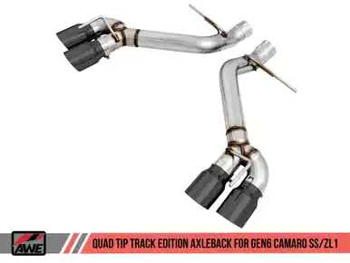 AWE Tuning 16-19 Chevrolet Camaro SS Axle-back Exhaust - Track Edition (Quad Diamond Black Tips) - 3020-43075 Fan Favorite