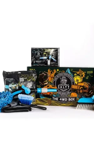 Salty Captain 4WD Box with Musket, Brushes, Wash Mitt, Microfibre Towel, and Anti-Corrosive 4WD\\/RV Wash Detergent - BUNT4WB1L (Bulky Item - Freight Applies) Final Sale