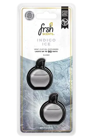 Premium Frsh 2Pk Mini Oil Diffusers Indigo Ice 2.5ml - FR9217