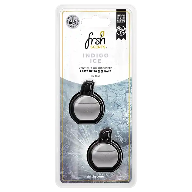 Premium Frsh 2Pk Mini Oil Diffusers Indigo Ice 2.5ml - FR9217