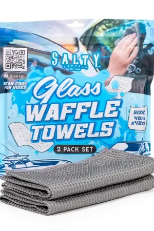 Salty Captain Mircrofibre Glass Waffle Towel (2 Pack) - ACCMGWTEA Factory Price