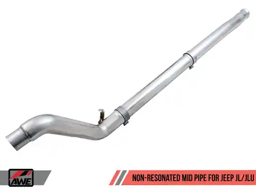 AWE Non-Resonated Mid Pipe for 2018-2025 Jeep Wrangler 3.6L (JL / JLU) - 3020-11001 In Demand