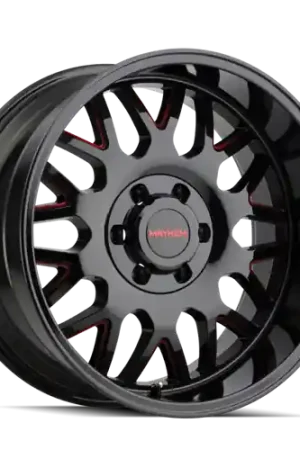 Hot Picks Mayhem 8110 Tripwire 20x10 / 6x135 BP / -19mm Offset / 87.1mm Hub Black w/ Prism Red Wheel