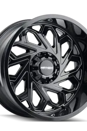 Mayhem 8112 Essex 20x9 / 5x127 BP / 18mm Offset / 87.1mm Hub Black w/ Milled Spokes Wheel New Release
