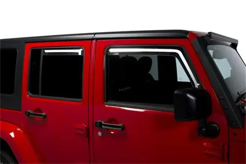 Putco 07-18 Jeep Wrangler JK - 4 Door Element Tinted Window Visors Money Back Guarantee