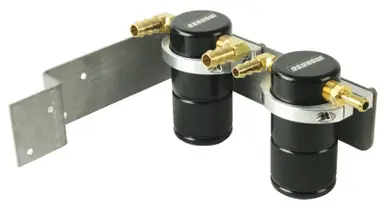 Certified Moroso 08-14 Subaru WRX Air/Oil Separator Catch Can - Small Body - Billet Aluminum - Black Finish - 85611