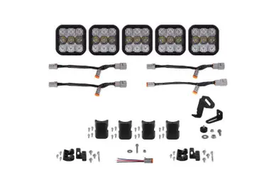 Handmade Diode Dynamics SS5 Pro Universal CrossLink 5-Pod Lightbar - White Combo - DD7242