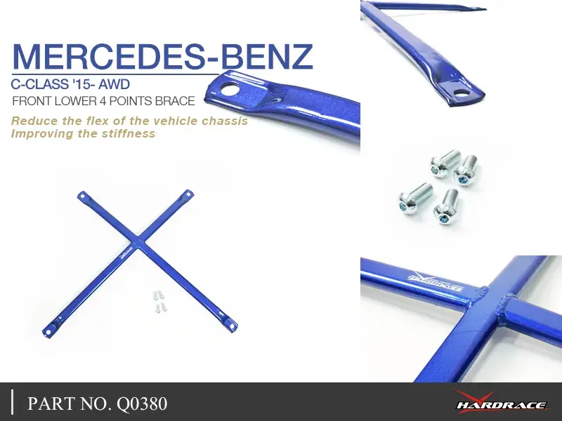 New Release Hard Race Front Lower 4 Point Brace (Mercedes-Benz C-Class)