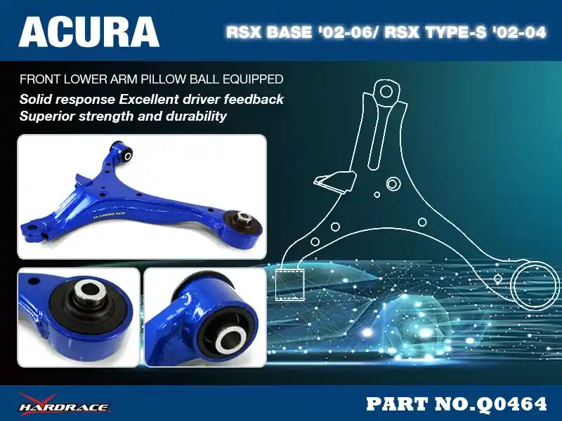 Hard Race Front Lower Arm - M12 Pillow Ball (Integra DC5) Best Price