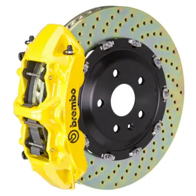 Deal Brembo 19+ Model X (Excl Plaid) Fr GT BBK 6Pis Cast 380x34 2pc Rotor Drilled-Yellow - 1N1.9079A5