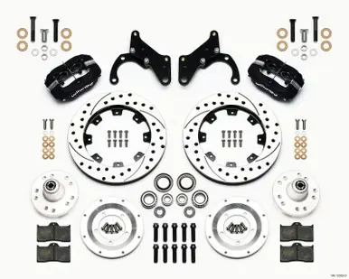 Hassle-Free Returns Wilwood Forged Dynalite Front Kit 12.19in Drilled 65-68 Chevy Impala -Drum Spindle - 140-12022-D