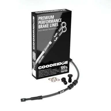Trusted Brand Goodridge 87-03 HD XL883/XL1200C +4in Front Brake Line Kit - Black - HD0883-1FB-BK4