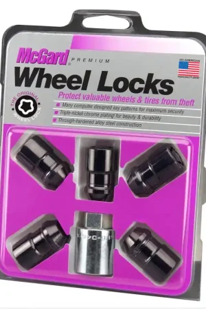 McGard Wheel Lock Nut Set - 5pk. (Cone Seat) M12X1.5 / 3/4 Hex / 1.46in. Length - Black Shop Now