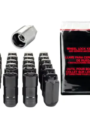McGard 6 Lug Hex Install Kit w/Locks (Cone Seat Nut) M14X1.5 / 13/16 Hex / 1.945in. Length - Black Reduced Price